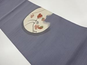 抽象丸文に枝葉模様織出し名古屋帯